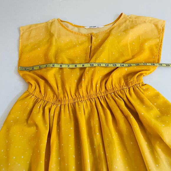 Eshakti Polka Dot Ombré Dolman Sleeve Dress Size M Medium Yellow Cream - Picture 5 of 7